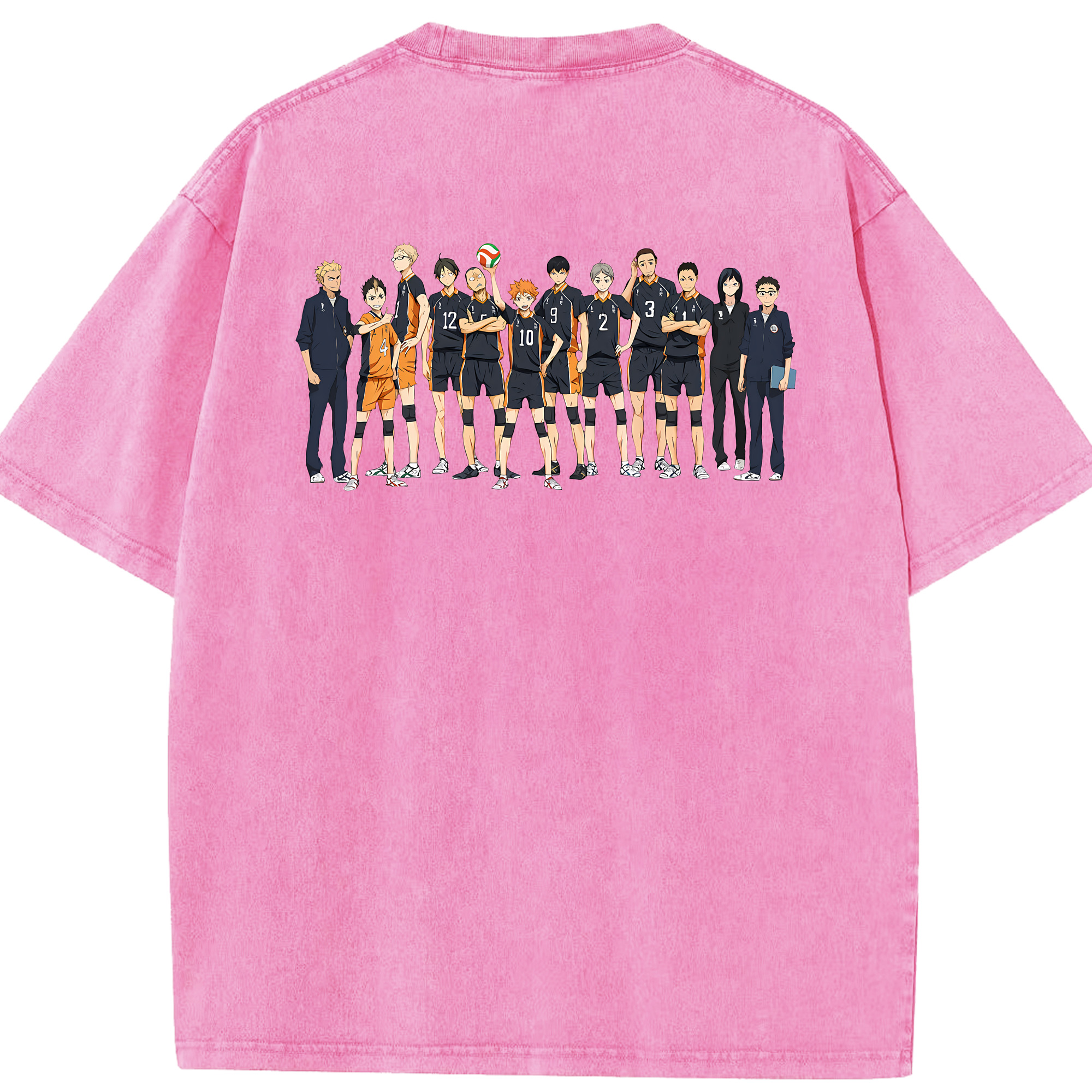 （画像用） ハイキュー!! Haikyu!! 綿100% ヴィンテージ風 半袖Tシャツ（背面プリント）